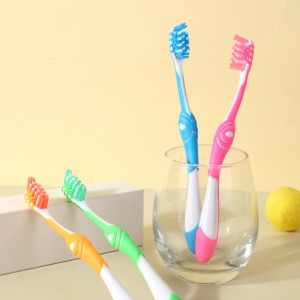 ฟันทำความสะอาดซิลิโคนที่จับแปรงสีฟันนุ่ม ๆ