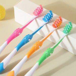 ฟันทำความสะอาดซิลิโคนที่จับแปรงสีฟันนุ่ม ๆ