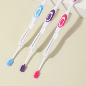 หัวแปรงสีสันสดใสแปรงสีฟันอ่อนนุ่มสำหรับฟันที่บอบบาง
